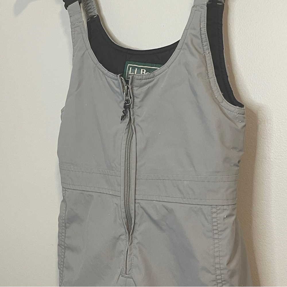 L.L. Bean Kids Gray Snow Overalls - Picture 5 of 7